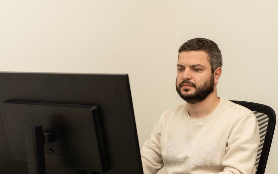 Instructor at workstation